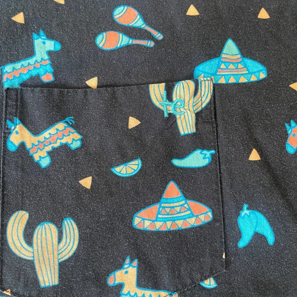 Tipsy Elves‎ Mens Midnight Fiesta Hawaiian Shirt Festive XXL